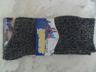 SIBIŘKY-pánské zimní ponožky NOVIA tmavý melír 42-43 (28-29)   