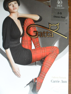 CARRIE ANN 02 40den-punčochové kalhoty Gatta ferrar-červené 2-S