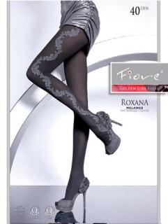 ROXANA 40den-punčochové kalhoty FIORE black-černé 2-S