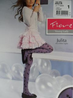 JULITA 40den-punčochové kalhoty FIORE violet-fialové 128-134