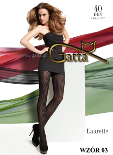 LAURETTE 03 40den-punčochové kalhoty Gatta caffe-tmavě hnědé